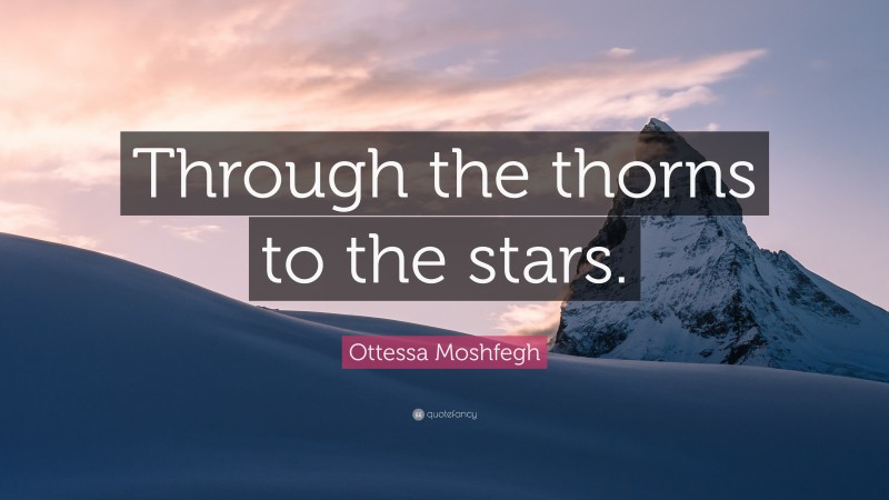 Ottessa Moshfegh Quote: “Through the thorns to the stars.”