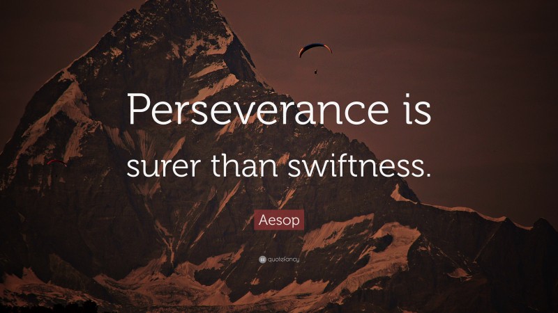 Aesop Quote: “Perseverance is surer than swiftness.”