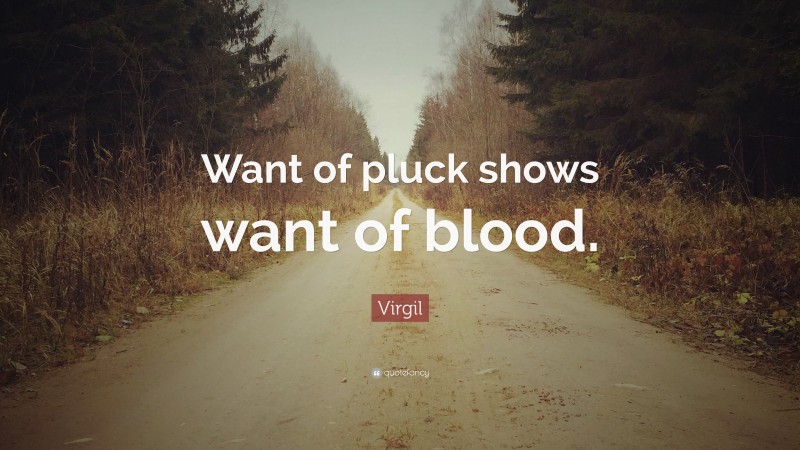 Virgil Quote: “Want of pluck shows want of blood.”