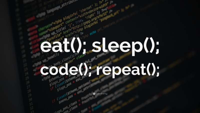 “eat(); sleep(); code(); repeat();” — Desktop Wallpaper