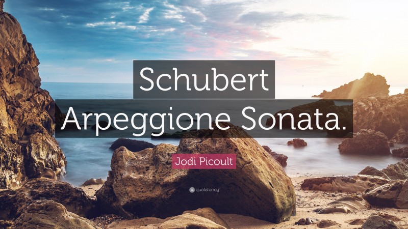 Jodi Picoult Quote: “Schubert Arpeggione Sonata.”