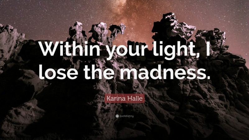 Karina Halle Quote: “Within your light, I lose the madness.”