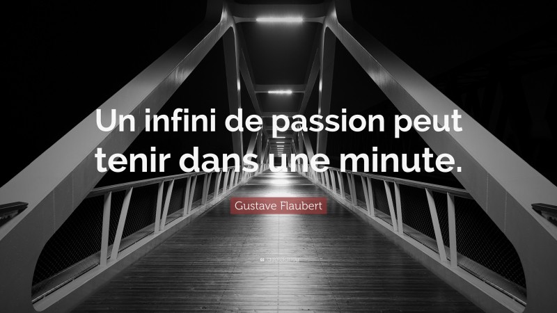 Gustave Flaubert Quote: “Un infini de passion peut tenir dans une minute.”