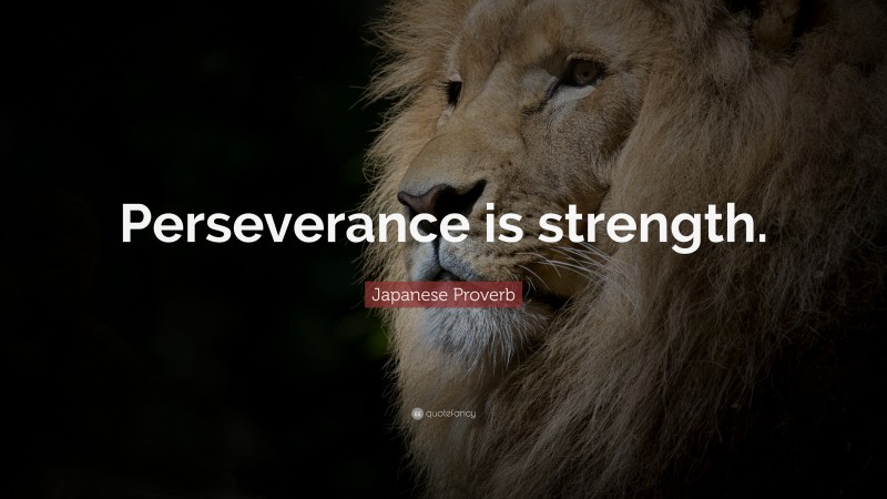Japanese Proverb Quote: “Perseverance is strength.”