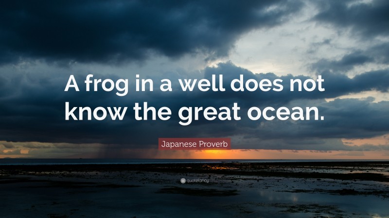 Japanese Proverb Quote: “A frog in a well does not know the great ocean.”