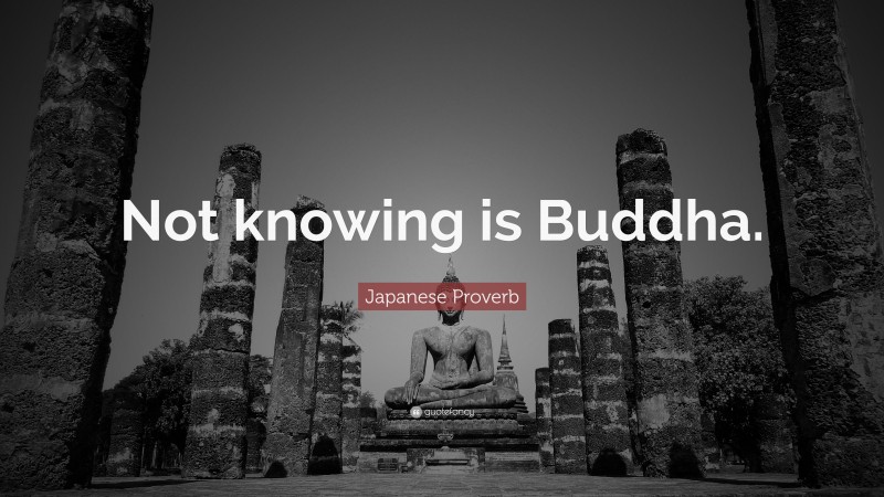 Japanese Proverb Quote: “Not knowing is Buddha.”