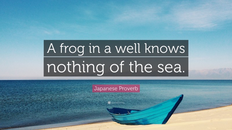 Japanese Proverb Quote: “A frog in a well knows nothing of the sea.”
