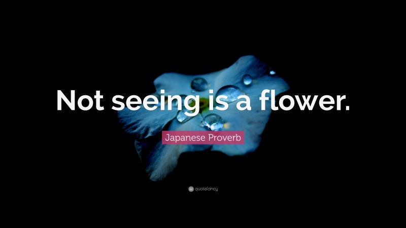 Japanese Proverb Quote: “Not seeing is a flower.”