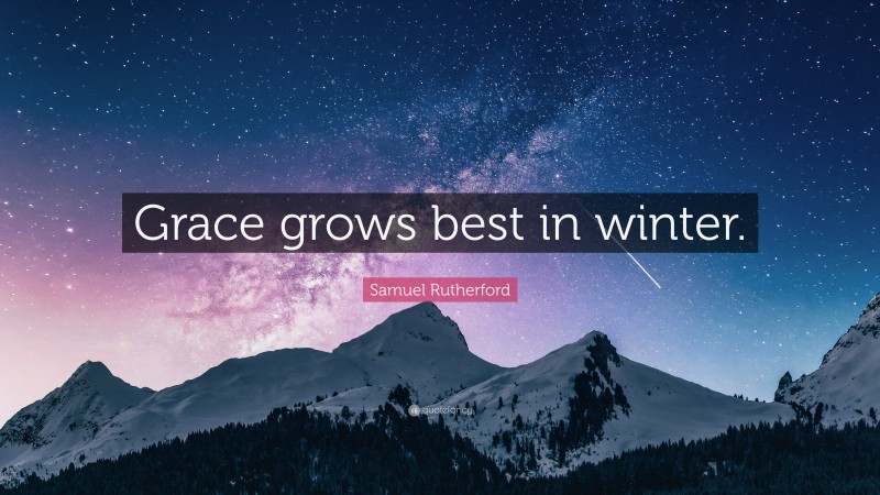 Samuel Rutherford Quote: “Grace grows best in winter.”