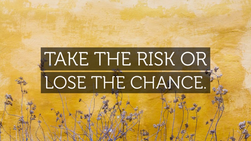 “TAKE THE RISK OR LOSE THE CHANCE.” — Desktop Wallpaper