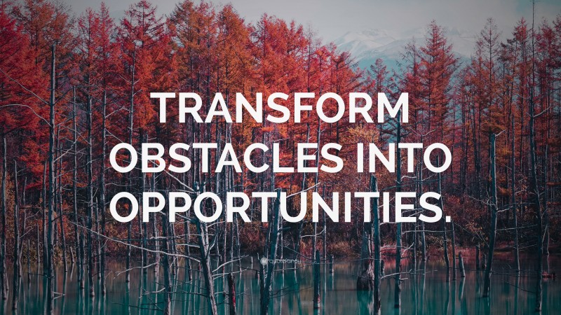 “TRANSFORM OBSTACLES INTO OPPORTUNITIES.” — Desktop Wallpaper