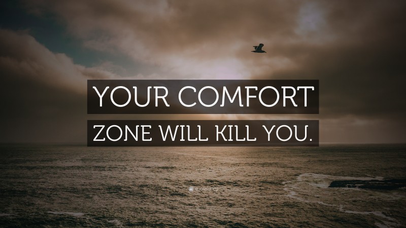 “YOUR COMFORT ZONE WILL KILL YOU.” — Desktop Wallpaper