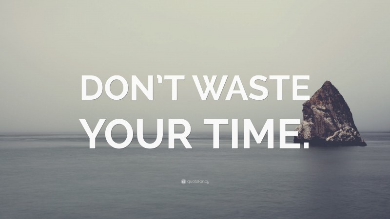 “DON’T WASTE YOUR TIME.” — Desktop Wallpaper