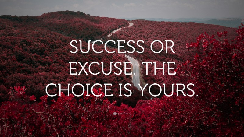 “SUCCESS OR EXCUSE. THE CHOICE IS YOURS.” — Desktop Wallpaper