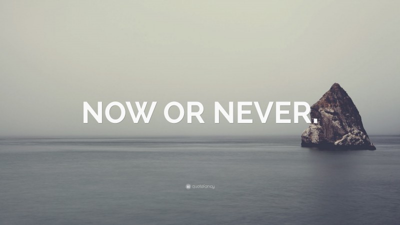 “NOW OR NEVER.” — Desktop Wallpaper