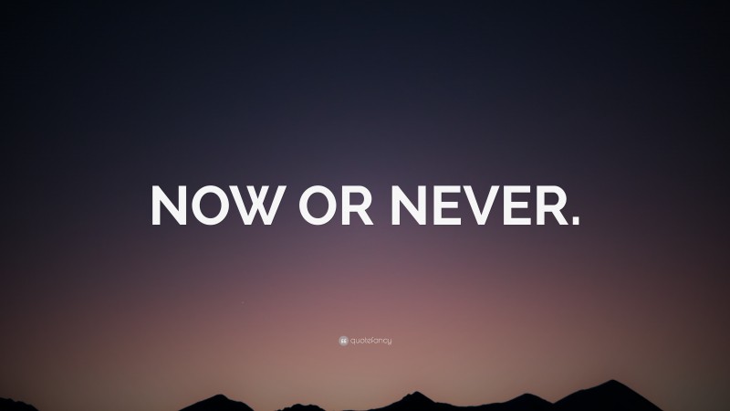 “NOW OR NEVER.” — Desktop Wallpaper