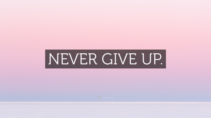 “NEVER GIVE UP.” — Desktop Wallpaper