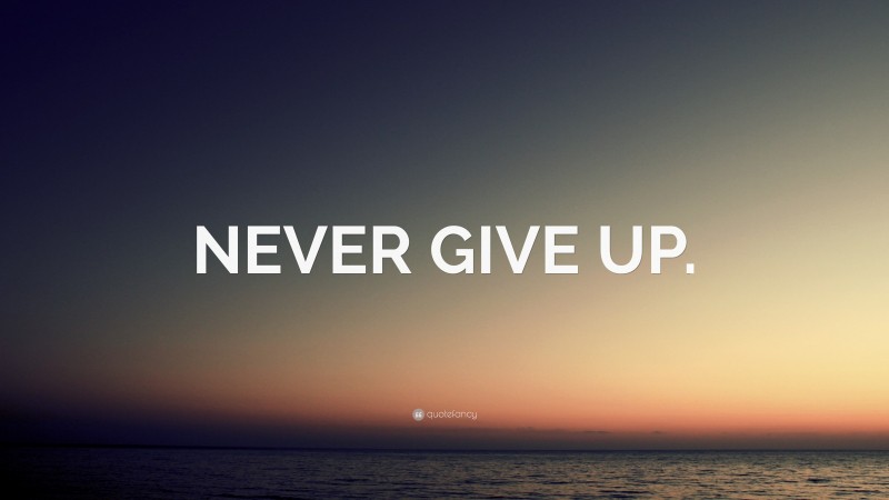 “NEVER GIVE UP.” — Desktop Wallpaper