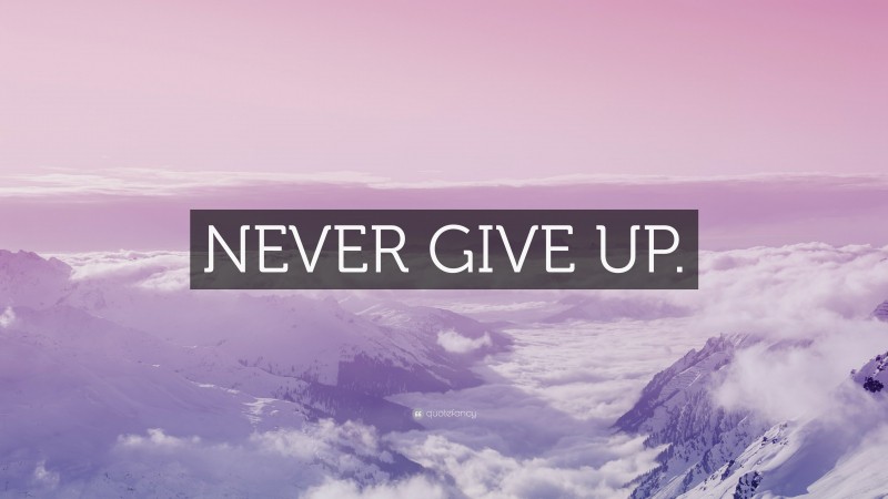 “NEVER GIVE UP.” — Desktop Wallpaper