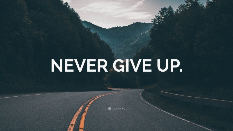 “NEVER GIVE UP.” — Desktop Wallpaper