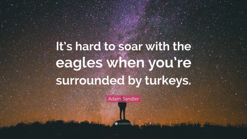 Adam Sandler Quote: “It’s hard to soar with the eagles when you’re surrounded by turkeys.”
