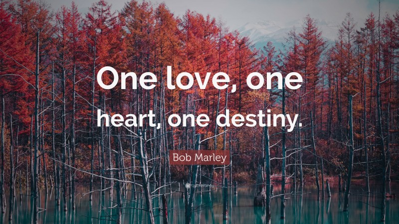 Bob Marley Quote: “One love, one heart, one destiny.”