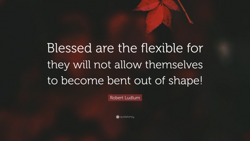 Robert Ludlum Quote: “Blessed are the flexible for they will not allow themselves to become bent out of shape!”