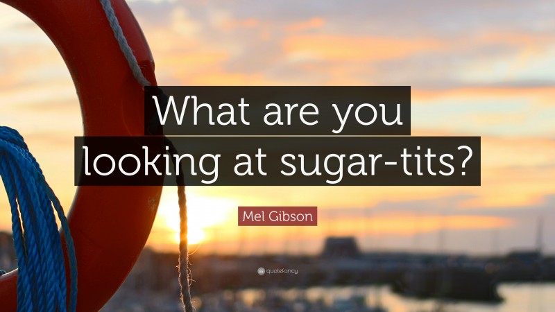 Mel Gibson Quote: “What are you looking at sugar-tits?”