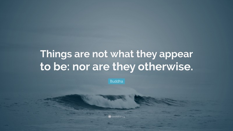 Buddha Quote: “Things are not what they appear to be: nor are they otherwise.”