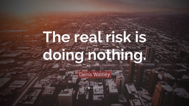 Denis Waitley Quote: “The real risk is doing nothing.”