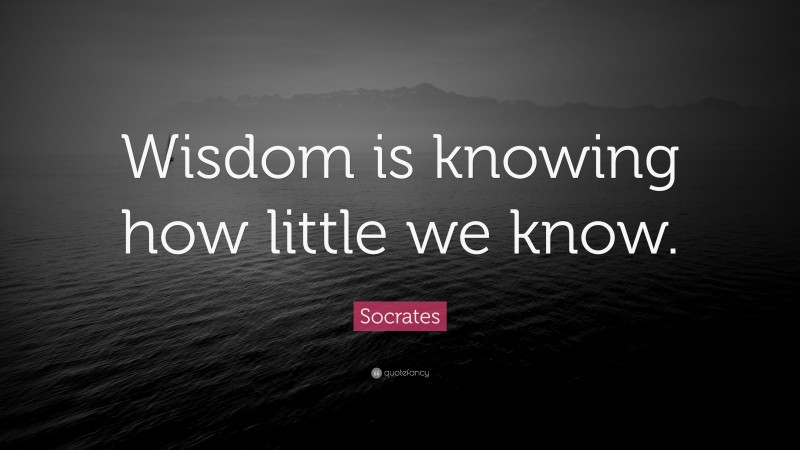 Socrates Quote: “Wisdom is knowing how little we know.”