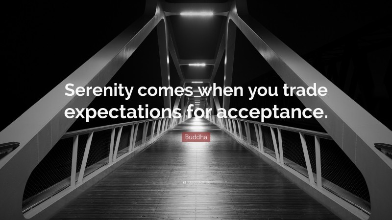 Buddha Quote: “Serenity comes when you trade expectations for acceptance.”