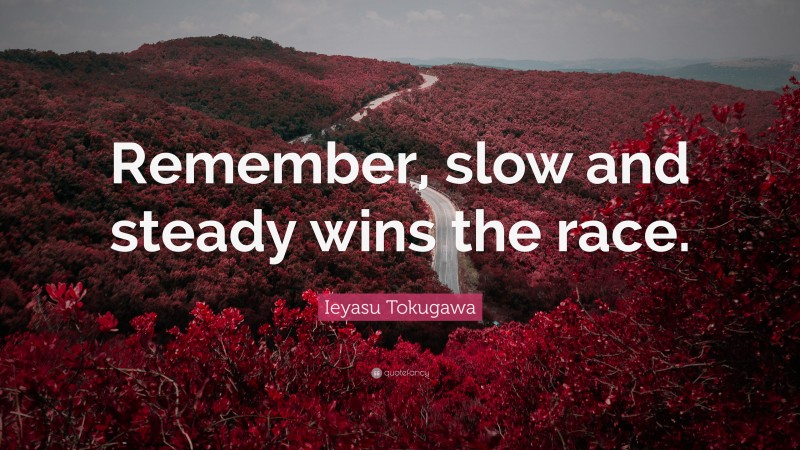 Ieyasu Tokugawa Quote: “Remember, slow and steady wins the race.”