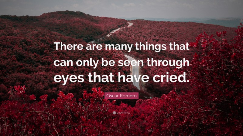 Oscar Romero Quote: “There are many things that can only be seen through eyes that have cried.”