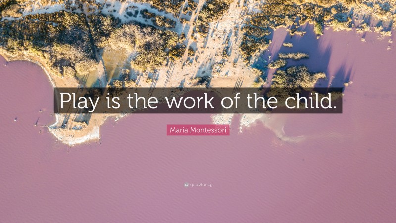 Maria Montessori Quote: “Play is the work of the child.”