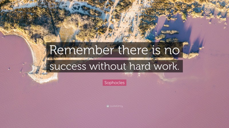 Sophocles Quote: “Remember there is no success without hard work.”