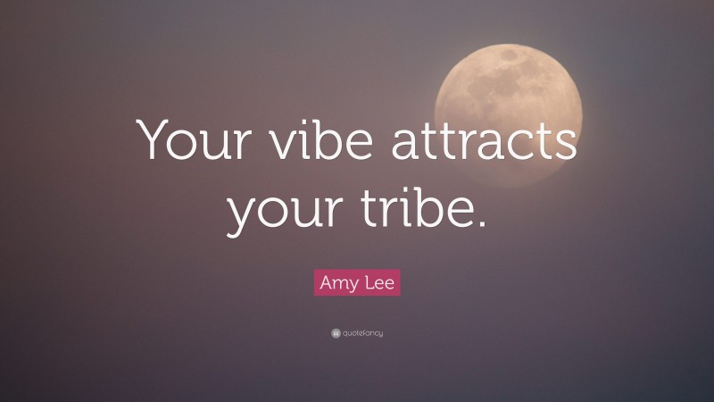 Amy Lee Quote: “Your vibe attracts your tribe.”