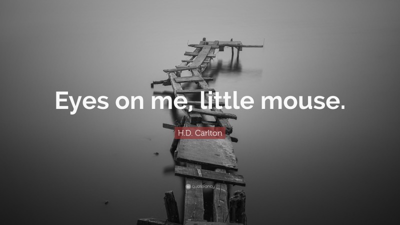 H.D. Carlton Quote: “Eyes on me, little mouse.”