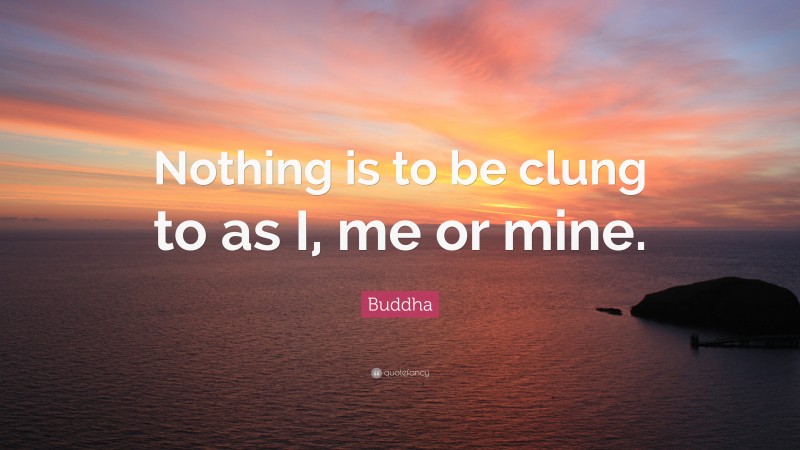 Buddha Quote: “Nothing is to be clung to as I, me or mine.”