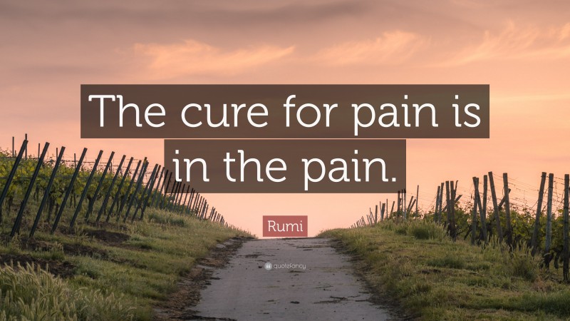 Rumi Quote: “The cure for pain is in the pain.”