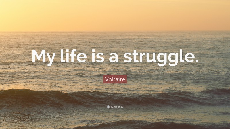 Voltaire Quote: “My life is a struggle.”