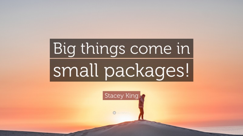 Stacey King Quote: “Big things come in small packages!”