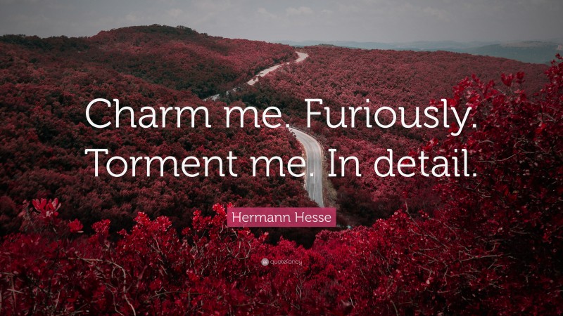 Hermann Hesse Quote: “Charm me. Furiously. Torment me. In detail.”