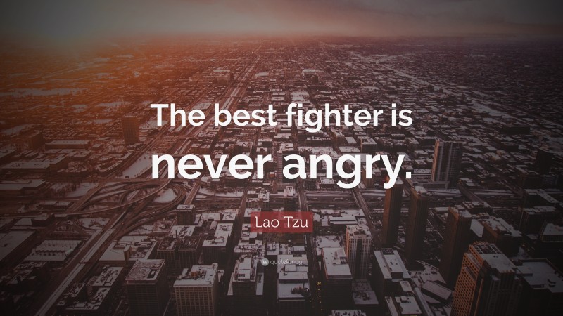 Lao Tzu Quote: “The best fighter is never angry.”