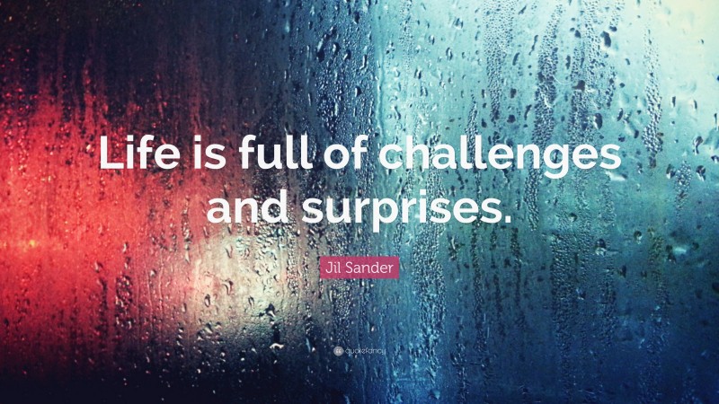 Jil Sander Quote: “Life is full of challenges and surprises.”