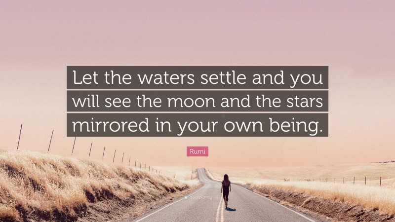 Rumi Quote: “Let the waters settle and you will see the moon and the stars mirrored in your own being.”