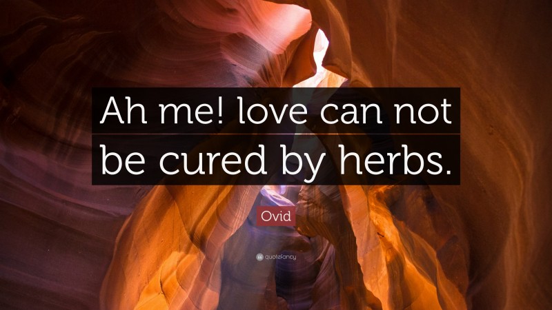 Ovid Quote: “Ah me! love can not be cured by herbs.”