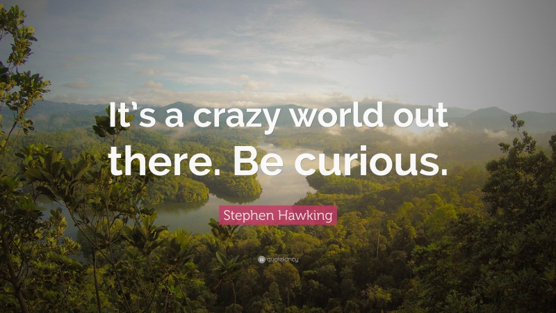 Stephen Hawking Quote: “It’s a crazy world out there. Be curious.”
