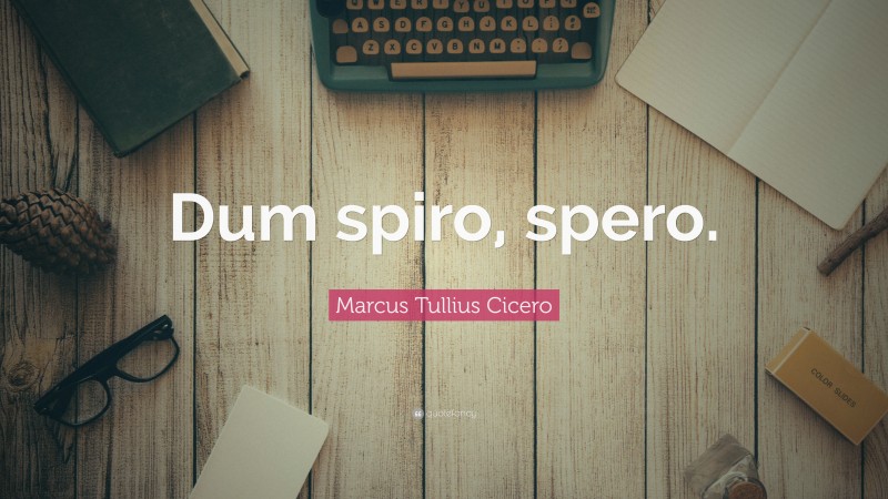 Marcus Tullius Cicero Quote: “Dum spiro, spero.”