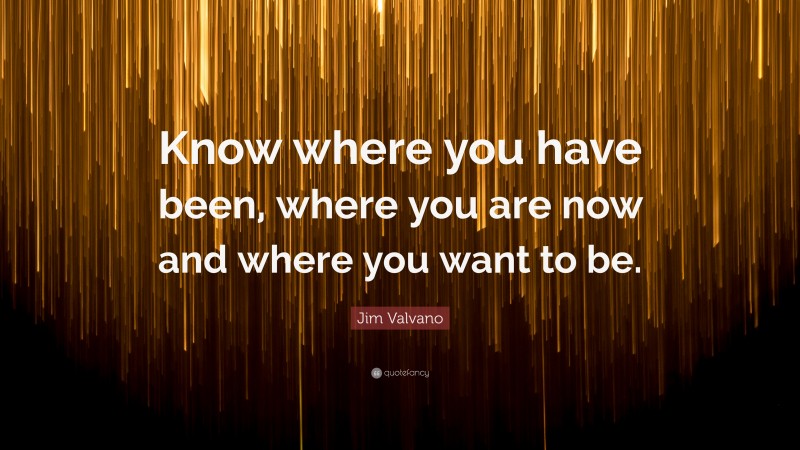 Jim Valvano Quote: “Know where you have been, where you are now and where you want to be.”